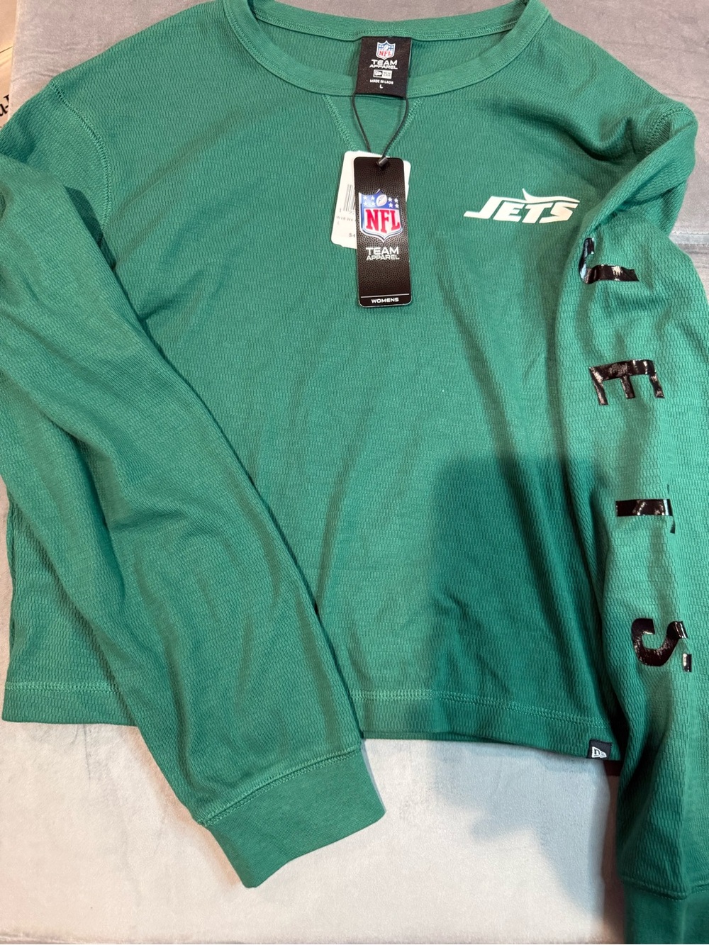 NFL New York Jets Women's Green Long-Sleeve Crop Top